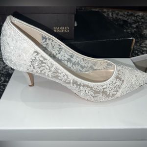 Vintage David Bridal kitten heels